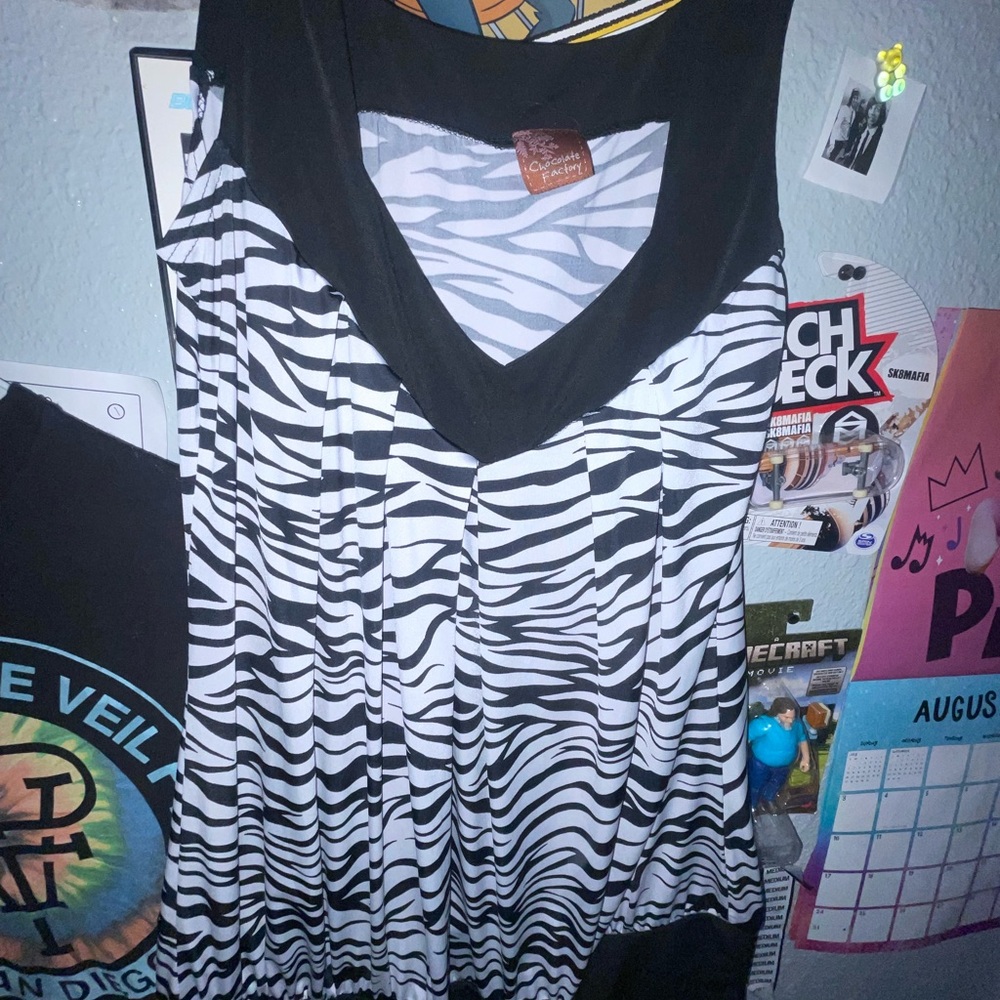 Zebra Print V-Neck Women's Top